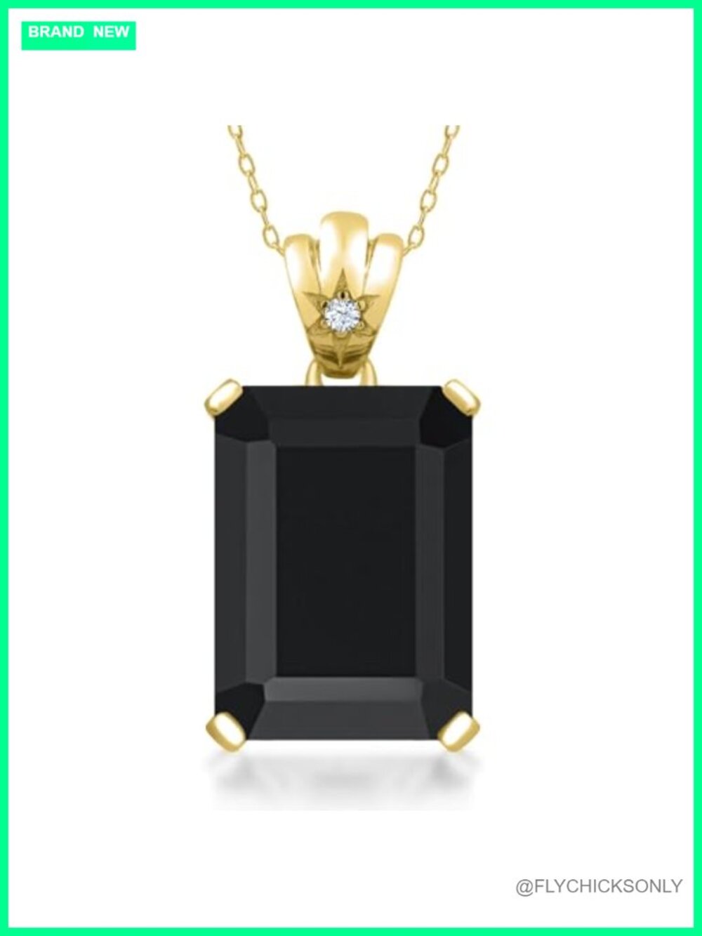 18K Yellow Gold Plated Silver Birthstone Pendant Necklace Women 18 Inch